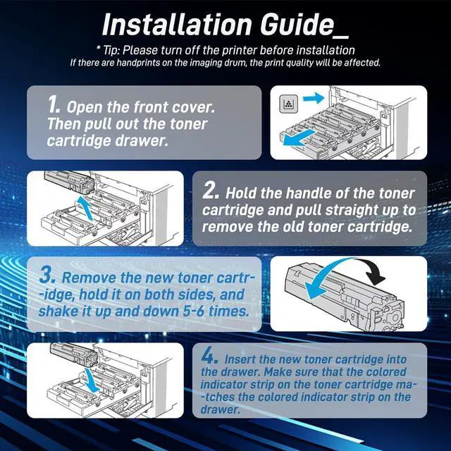 Alt view image 6 of 6 - 218X Toner Cartridge Replacement for HP 218A W2180X W2181X W2183X W2182X Toner for Color Laser Pro 3201dw MFP 3301fdw 3301sdw 3301cdw Printer (4 Pack, Black/Cyan/Magenta/Yellow)