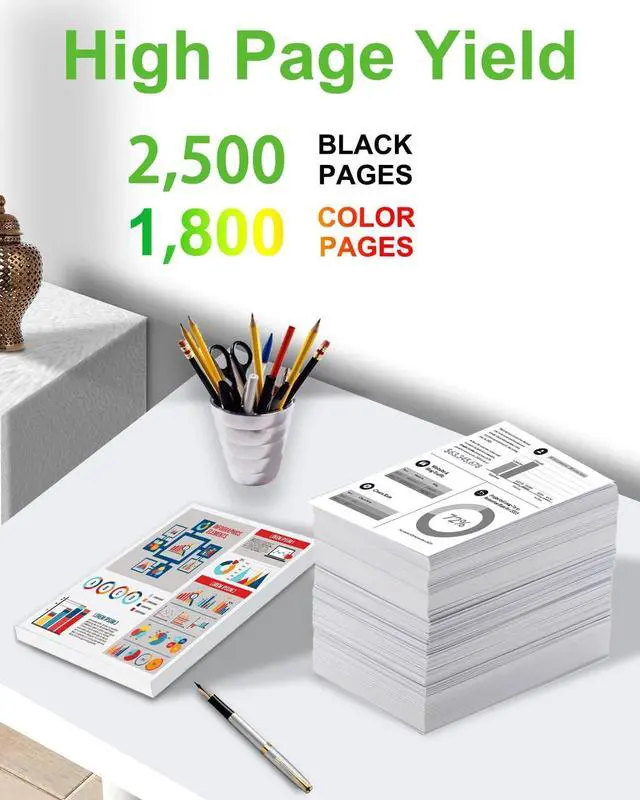 Alt view image 4 of 7 - 936e Ink Cartridges Combo Pack Replacement for HP 936XL Ink Cartridges Work with OfficeJet 9122e OfficeJet Pro 9110b 9125e 9128e 9130b 9135e OfficeJet Pro Wide Format 9730e (4-Pack BK/C/M/Y)