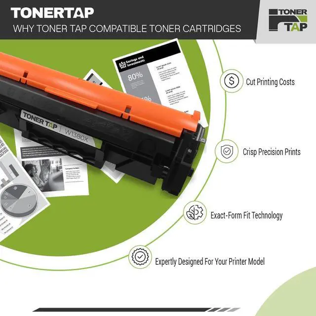 Alt view image 3 of 7 - Toner Tap 138X Toner Cartridge Replacement Compatible for HP Laserjet Pro 3001dw, HP Laserjet Pro MFP 3101fdw - High-Yield 4,000 Pages Black Toner W1380X