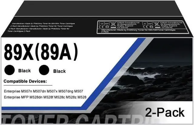 Main image of 89X 89A Toner Cartridges (2-Pack, 2Black) - Compatible 89X 89A Toner Cartridges Replacement for Enterprise M507n M507dn M507x M507dng MFP M528dn M528f M528c M528z M507 M528 Series Printer