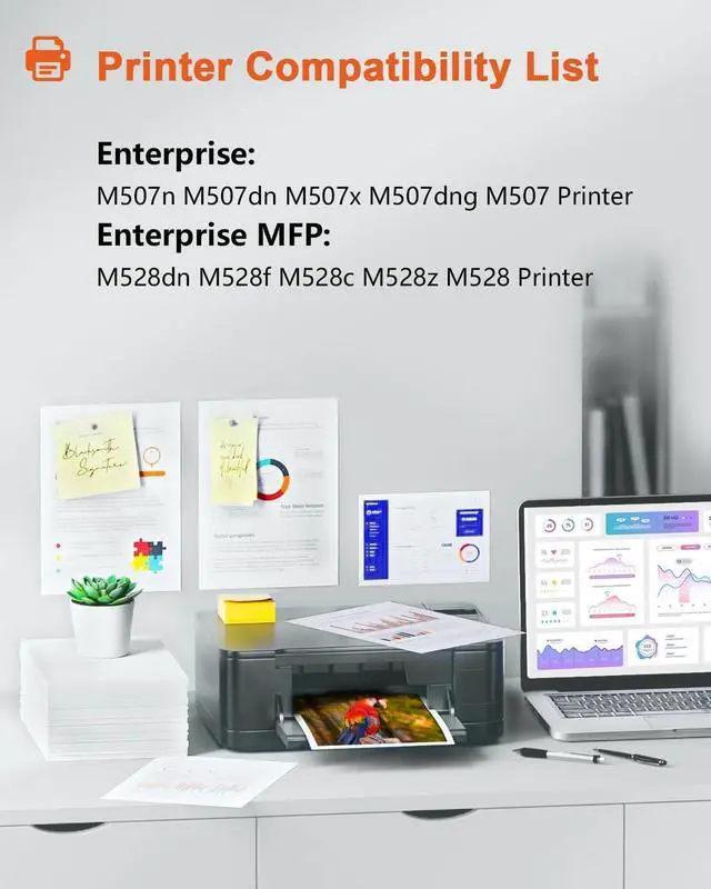 Alt view image 2 of 7 - 89X 89A Toner Cartridges (2-Pack, 2Black) - Compatible 89X 89A Toner Cartridges Replacement for Enterprise M507n M507dn M507x M507dng MFP M528dn M528f M528c M528z M507 M528 Series Printer