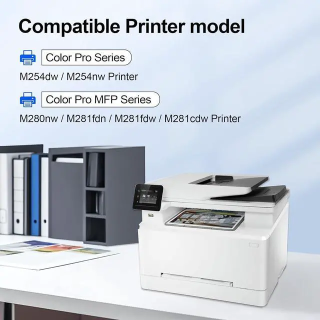 Alt view image 2 of 6 - 202A CF500A Black Toner Cartridge 2 Pack Works with Color Pro MFP M280nw M281fdn M281fdw M281cdw M254dw M254nw Series Printer | CF500A with Chip