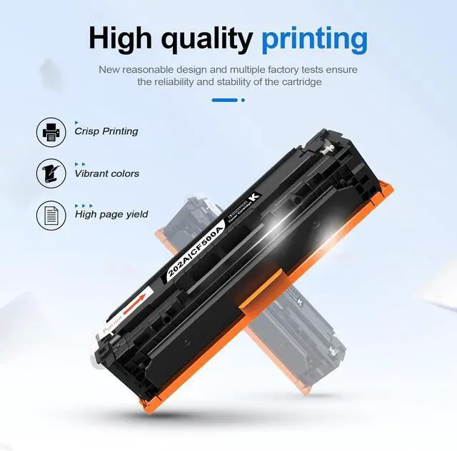Alt view image 5 of 6 - 202A CF500A Black Toner Cartridge 2 Pack Works with Color Pro MFP M280nw M281fdn M281fdw M281cdw M254dw M254nw Series Printer | CF500A with Chip