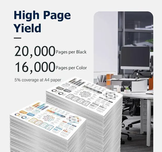 Alt view image 3 of 7 - Remanufactured 990 990X 990XL Ink Cartridges Compatible with HP PageWide Color 755dn MFP 774dn MFP 774dns Managed Color E75160dn Printers (8Pack BK×2 C×2 M×2 Y×2)