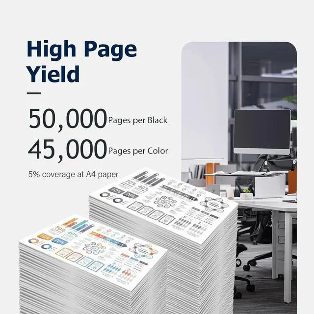 Alt view image 3 of 7 - Remanufactured W9170 W9170MC High Yield Toner Cartridge Replacement for HP W9170MC W9171MC W9172MC W9173MC for HP Color Managed MFP E87740dn E87750dn E87760dn E87770z Printer (4-Pack)