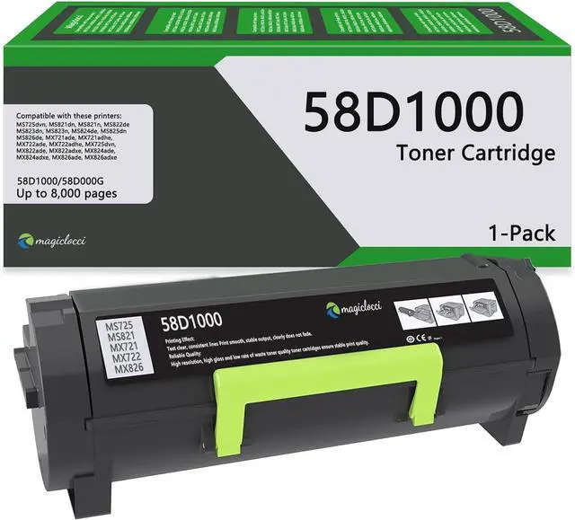 Main image of 58D1000 Toner Cartridge Black(1Pack) - Compatible Replacement for Lexmark 58D1000 Toner Cartridge Work for MS725dvn MS821dn MS822de MS823dn MS824de MS825dn MS826de MX721ade MX722ade MX725dvn Printer