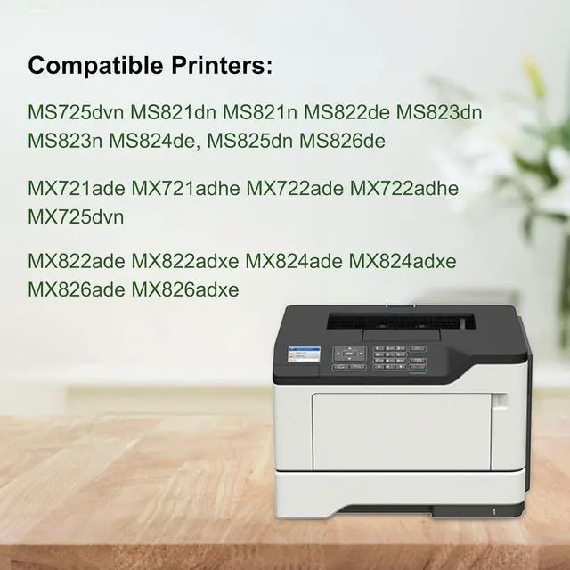 Alt view image 2 of 6 - 58D1000 Toner Cartridge Black(1Pack) - Compatible Replacement for Lexmark 58D1000 Toner Cartridge Work for MS725dvn MS821dn MS822de MS823dn MS824de MS825dn MS826de MX721ade MX722ade MX725dvn Printer