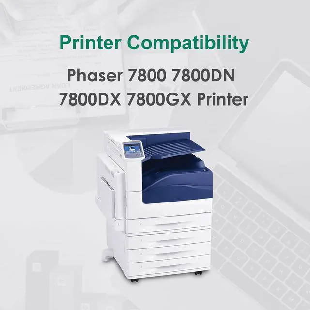 Alt view image 2 of 7 - Remanufactured 7800 Toner Cartridge Replacement for Xerox Phaser 106R01569 106R01566 106R01567 106R01568 for Xerox Phaser 7800 7800DN 7800DX 7800GX Printer (1BK/1C/1Y/1M)