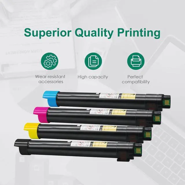 Alt view image 5 of 7 - Remanufactured 7800 Toner Cartridge Replacement for Xerox Phaser 106R01569 106R01566 106R01567 106R01568 for Xerox Phaser 7800 7800DN 7800DX 7800GX Printer (1BK/1C/1Y/1M)