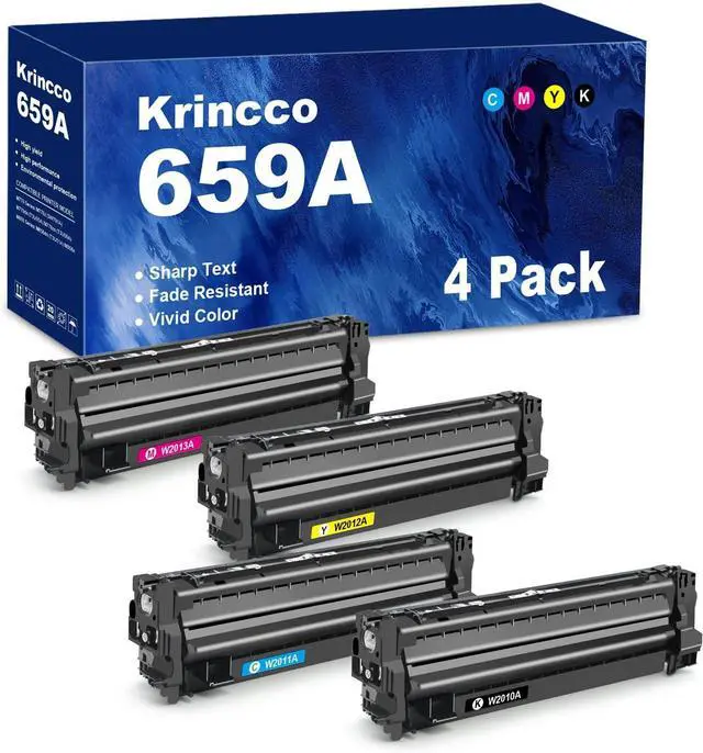 Main image of 659A Toner Cartridges 4-Pack Replacement for HP 659A Toner Cartridges W2010A W2011A W2012A W2013A Fits MFP M776 (M776z/M776zs) & Color Laserjet Enterprise Flow MFP M766dn/M856X