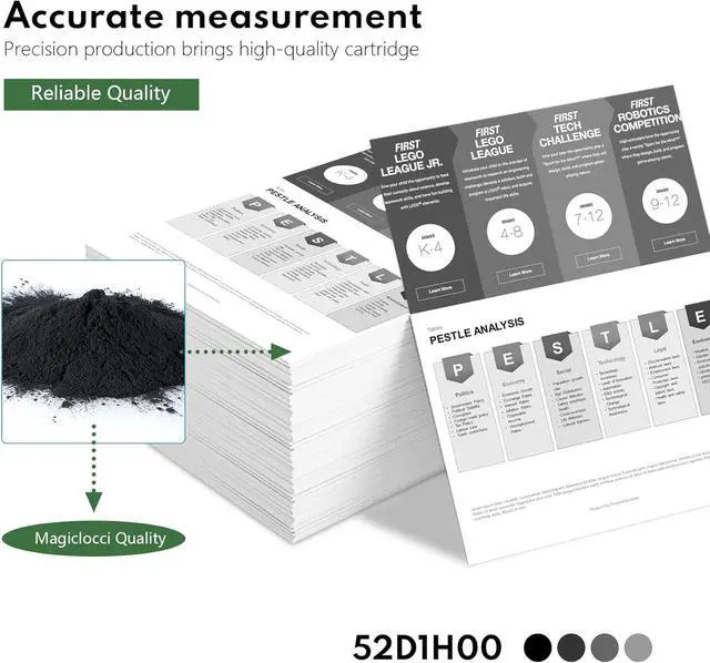 Alt view image 4 of 6 - 52D1H00 Toner Cartridge High Yield(1-Pack, Black) Replacement for Lexmark 52D1H0E Toner Cartridge MS710dn MS710n MS711dn MS810de MS810dn MS810dtn MS810n MS811dn MS811dtn MS811n MS812de Printer