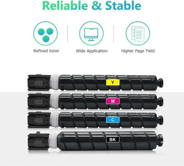Alt view image 5 of 7 - Remanufactured GPR-66 GPR66 Toner Cartridge Replacement for Canon 5753C003AA 5754C003AA 5755C003AA 5756C003AA for imageRUNNER Advance C3926 C3930 C3935 C3926i C3930i C3935i Printer(1BK/1C/1Y/1M)