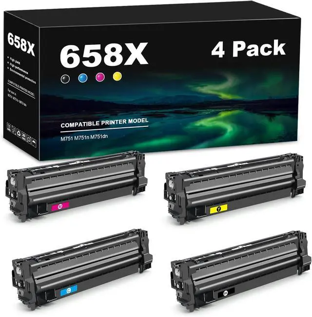 Main image of Remanufactured 658 658X Toner Cartridge Replacement for HP 658X 658 X 658A W2000X W2001X W2002X W2003X for M751 M751n M751dn Printer (4-Pack,1BK/1C/1Y/1M)