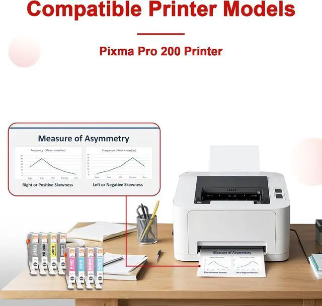 Alt view image 2 of 6 - High Capacity CLI-65 CLI65 Ink Cartridges [Show Ink Level] with New Chip 4215C007 Replacement for Canon Pixma Pro 200 PRO-200 PRO-200S Printer Ink(8 Pack)