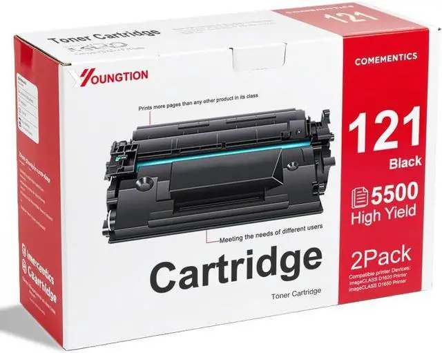 Main image of 121 Black Toner Cartridge High Yield (2-Pack) Compatible 121 Toner Cartridges Replacement for Canon 121 Toner Cartridge for imageCLASS D1620 D1650 Printer
