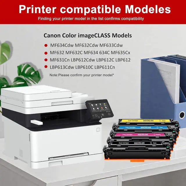 Alt view image 2 of 6 - 045 Toner cartridges Set Replacement for CRG-045 Toner Compatible with Color imageCLASS MF631Cn MF632Cdw MF633Cdw MF634Cdw LBP612Cdw LBP613Cdw LBP610C Printer (4 Pack,Black Cyan Magenta Yellow)