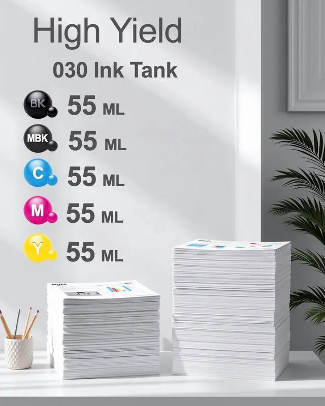 Alt view image 3 of 7 - PFI-030 Ink Cartridge 55ml Replacement for Canon PFI-030 Pigment Ink Tank Work for imagePROGRAF TA-20 TA-30 TM-240 TM-340 Printers6-Pack, 2MBK/BK/C/M/Y