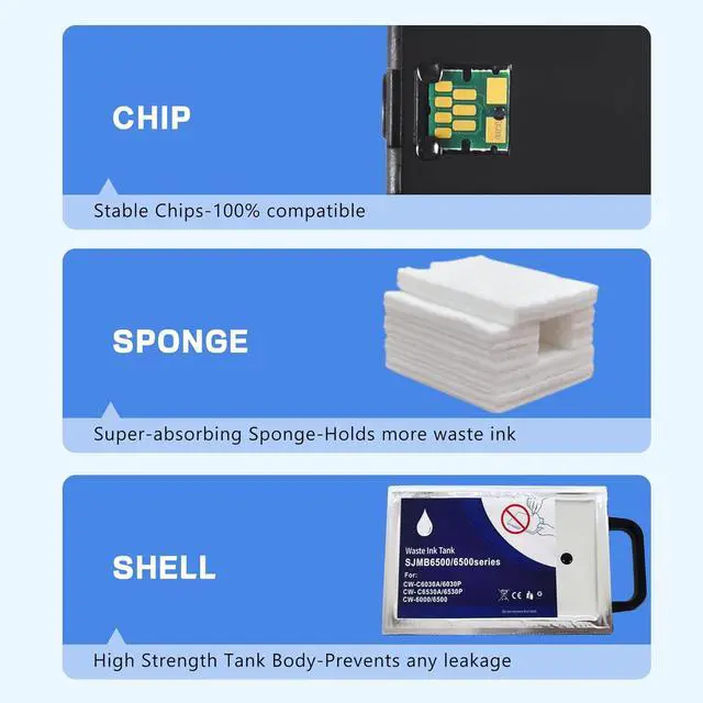 Alt view image 4 of 7 - Aomya SJMB6500 Maintenance Cartridges Compatible with ColorWorks CW-C6000A CW-C6000P CW-6030A CW-6030P CW-C6500A CW-C6500P Printer,SJMB 6000 6500 Ink Maintenance Box,2 Pieces