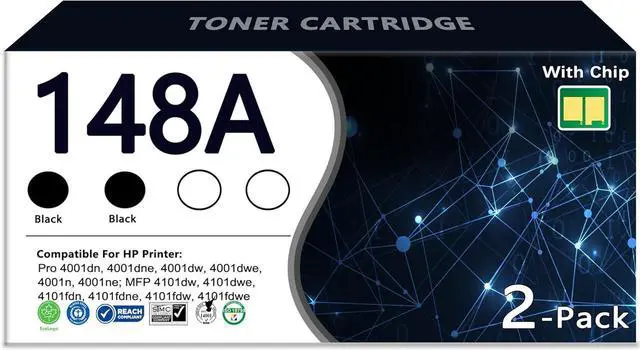 Main image of DOSUM 148A Toner Cartridge Black (with Chip) - 2 Pack Replacement for HP 148A W1480A Toner Pro 4001 4101 MFP 4101fdw 4101fdn Pro 4001dw 4001dn 4001n Printer