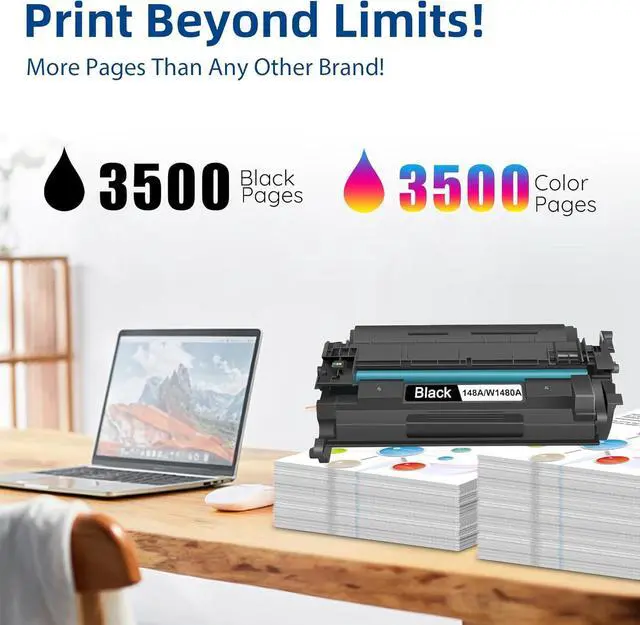 Alt view image 3 of 7 - DOSUM 148A Toner Cartridge Black (with Chip) - 2 Pack Replacement for HP 148A W1480A Toner Pro 4001 4101 MFP 4101fdw 4101fdn Pro 4001dw 4001dn 4001n Printer