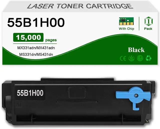 Main image of 1 Pack 55B1H00 Black High-Yield Toner Cartridges (15000 Pages), Compatible with MS331dn/MS431dn/MX331adn/MX431adn Series Printers