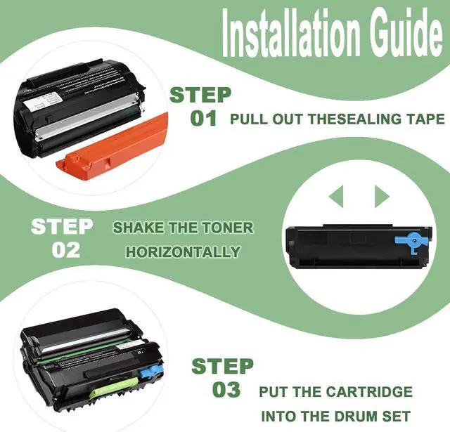 Alt view image 3 of 6 - 1 Pack 55B1H00 Black High-Yield Toner Cartridges (15000 Pages), Compatible with MS331dn/MS431dn/MX331adn/MX431adn Series Printers