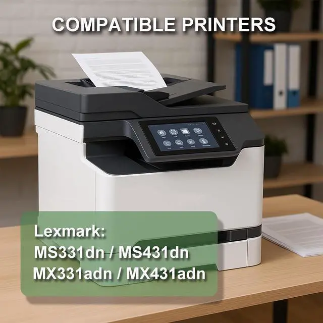 Alt view image 5 of 6 - 1 Pack 55B1H00 Black High-Yield Toner Cartridges (15000 Pages), Compatible with MS331dn/MS431dn/MX331adn/MX431adn Series Printers