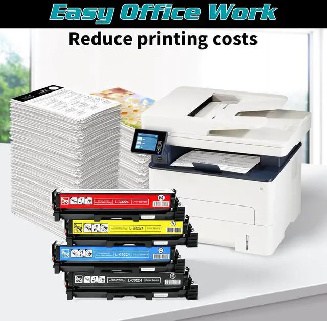 Alt view image 4 of 7 - MC3224 MC3326 Toner Cartridges,Replacement C3210k0 C3210C0 C3210M0 C3210Y0 Ink for C3326dw C3224dw C3426dw MC3224i MC3426i MC3326i MC3224dwe MC3224adwe MC3326adwe (Without Chip)