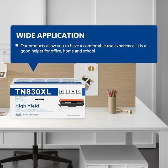 Alt view image 6 of 7 - 4-Pack TN830XL Toner Cartridges (with chip) Replacement for Brother TN830 TN-830 TN830XL Compatible with HL-L2460DW DCP-L2640DW HL-L2405W HL-L2400D HL-L2480DW MFC-L2820DW Printer