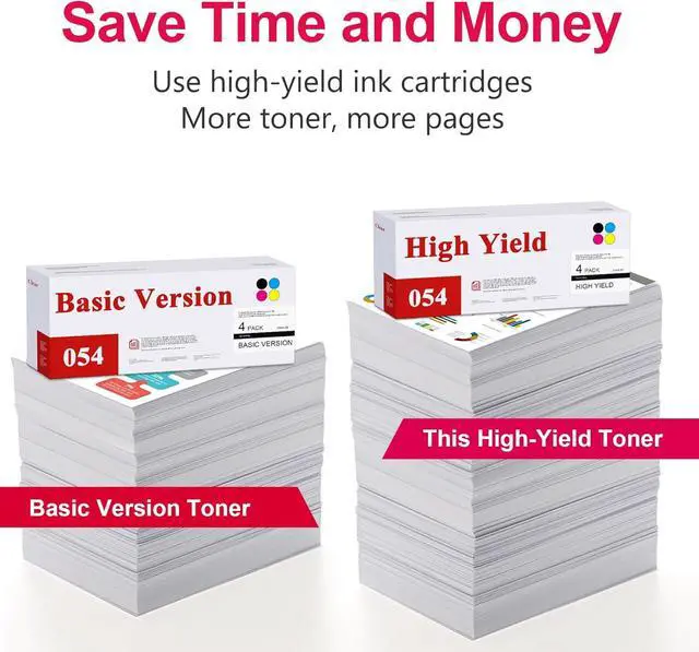 Alt view image 3 of 7 - 054 Toner Cartridge Replacement for Canon 054H CRG-054 for Color imageCLASS MF644Cdw MF642Cdw LBP622Cdw MF641Cw Printer|4-Pack (BK/C/M/Y)