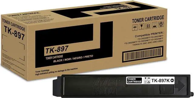 Main image of 1 Pack TK-897K 1T02K00US0 Black Toner Cartridge High Yield Compatible TK-897K TK897K Replacement for Kyocera FS-C8520MFP FS-C8025MFP FS-C8030MFP FS-C8525MFP TASKalfa 205c 255c 206ci 256ci Printer