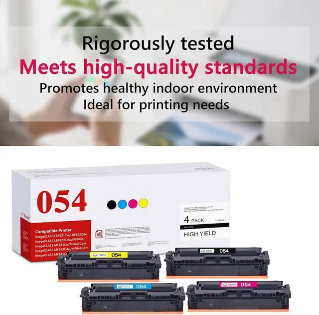 Alt view image 7 of 7 - 054 Toner Cartridge Replacement for Canon 054H CRG-054 for Color imageCLASS MF644Cdw MF642Cdw LBP622Cdw MF641Cw Printer|4-Pack (BK/C/M/Y)