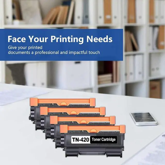 Alt view image 6 of 7 - TN420 TN 420 Black Toner Cartridge Replacement for Brother TN420 Toner Cartridge HL-2130 HL-2230 HL-2250DN MFC-7240 MFC-7360N MFC-7460DN MFC-7860DW DCP-7060D Intellifax-2840 2940 Printer 4 Pack