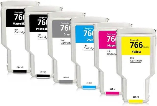 Alt view image 2 of 6 - 766 Ink Cartridges 6Pack Replacement for HP 766 Ink Cartridges Compatible with DesignJet XL3600 Printer (6-Pack, 300ML)