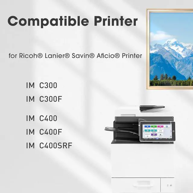 Alt view image 2 of 6 - IM C300 IM C400 IMC300 IMC400 Toner Cartridge Replacement for 842378 842379 842380 842381 for Ricoh Lanier Savin IM C300F IM C400F C400SF IMC300F IMC400F IMC400SF Printer (BCMY, 4-Pack)
