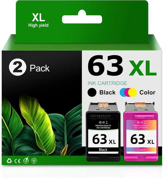 Main image of 63XL Ink Cartridge Black and Color Combo Pack Replacement for HP Ink 63 XL for Envy 4520 4512 OfficeJet 3830 4650 5258 5255 5200 4655 DeskJet 1112 2130 3630 Printers (2-Pack)