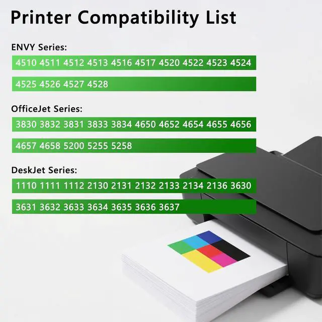 Alt view image 2 of 7 - 63XL Ink Cartridge Black and Color Combo Pack Replacement for HP Ink 63 XL for Envy 4520 4512 OfficeJet 3830 4650 5258 5255 5200 4655 DeskJet 1112 2130 3630 Printers (2-Pack)