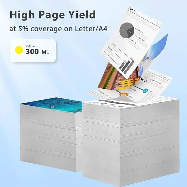 Alt view image 3 of 6 - Compatible 746 Yellow 300-ml Ink Cartridge (P2V79A) Replacement for HP 746 Ink Cartridges for DesignJet Z6 & Z9+ Large Format Printers 1-Pack