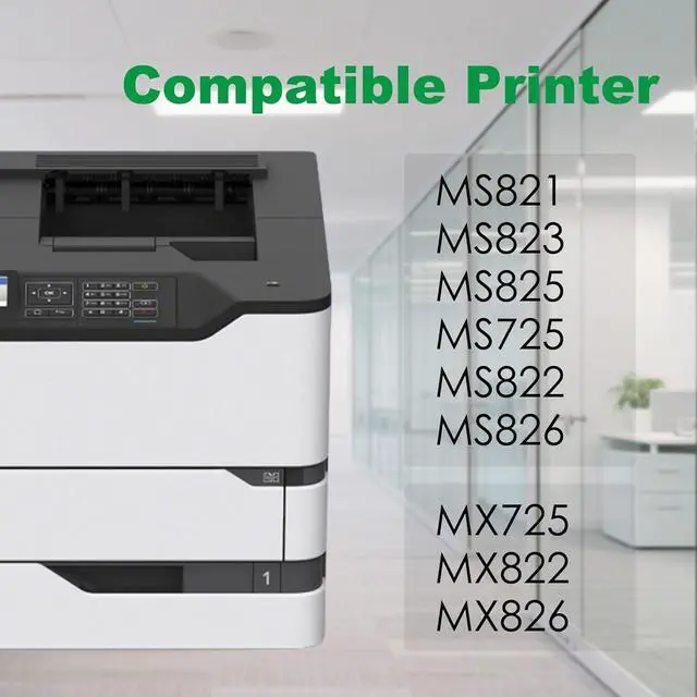 Alt view image 2 of 7 - 58D1H00 Black High Yield Toner Cartridge Replacement for Lexmark 58D1H00 58D1U00 58D1000 58D1X00 Toner Cartridge for MS725 MS821 MS822 MS823 MS824 MS825 MS826 MX721 MX722 MX725 MX822 MX824 Printer