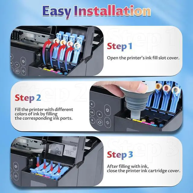 Alt view image 5 of 7 - GI-21 Ink Refill Bottles G3270 G3290 G4270 G4280 Ink Refill Compatible with 21 GI-21 GI21 Ink Refill Bottles for MegaTank G3270 G3290 G4270 G4280 G1220 G3260 G2270 G2260 G1230 G3262 G3272 Printer