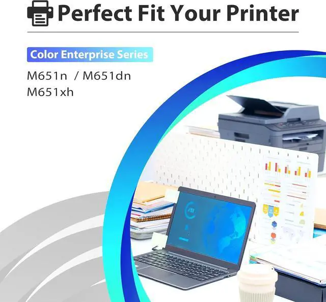 Alt view image 2 of 7 - 654A Magenta Toner Cartridges 1 Pack High Yield Replacement for HP 654A CF333A Toner Cartridge Color Enterprise M651n M651dn M651xh Printer