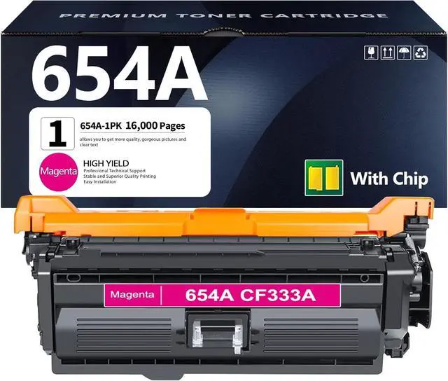 Main image of 654A Magenta Toner Cartridges 1 Pack High Yield Replacement for HP 654A CF333A Toner Cartridge Color Enterprise M651n M651dn M651xh Printer
