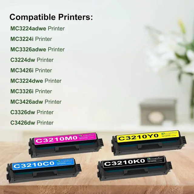 Alt view image 2 of 6 - C3224/MC3326 Toner Cartridge Set (4 Pack, BK/C/M/Y) Compatible Replacement for Lexmark C3210K0 C3210C0 C3210M0 C3210Y0 Toner Work for C3224 MC3426 MC3326 C3326 C3426 MC3224 Printer