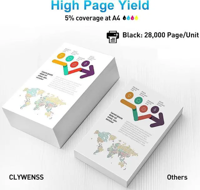 Alt view image 3 of 6 - TN328K TN626K TN330K TN628K Toner Cartridge Compatible for Konica Minolta Bizhub C300i C360i C450i C550i C650i C250i C7130i Printer (Black, 2-Pack)