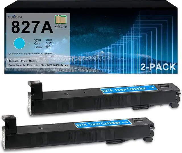 Main image of CF301A 827A Cyan Toner Cartridge with Chip (2-Pack) | CF301A Cyan Toner Cartridge Replacement for HP 827A Toner Cartridge Compatible with Enterprise Flow MFP M880, M880z, M880z+, M880z+NFC Printer