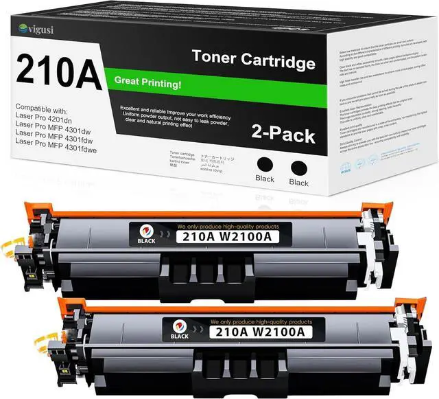Main image of 210A Black Toner Cartridge Replacement for HP 210A W2100A for Laser Color MFP 4301fdw 4301fdn Pro 4201dw 4201dn Series Printer Toner (2 Black)