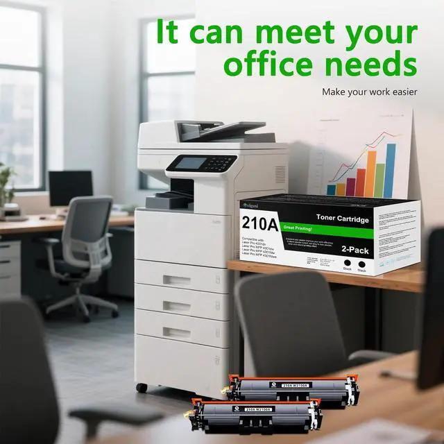 Alt view image 7 of 7 - 210A Black Toner Cartridge Replacement for HP 210A W2100A for Laser Color MFP 4301fdw 4301fdn Pro 4201dw 4201dn Series Printer Toner (2 Black)