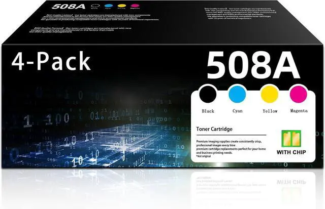 Main image of 508A Toner Cartridge 4 Pack M553 Toner Replacement for HP 508A CF360A CF361A CF362A CF363A for Color Enterprise M553dn M553dh M553n M553x M552dn Color Enterprise MFP M577 Series Printer