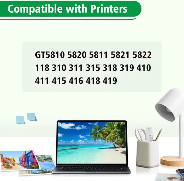 Alt view image 2 of 7 - 4 Pack Ink Bottle GT52 M,C,Y GT53 Enhanced BK (300ml Total) Compatible for HP GT 5810/5820 / 5800/315 All-in-One Deskjet Series Models (M0H54AL M0H55AL M0H56AL 1VV22AL) GT53 Replaces GT51 & GT51XL