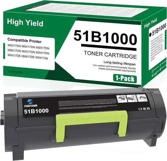 Main image of 51B1000 Black Toner Cartridge 1pack: Replacement for Lexmark 51B1000 Toner Cartridge Work for MS317dn MX317dn MS417dn MX417de MS517dn MX517de MS617dn MS617de Printer [3,000 Pages]